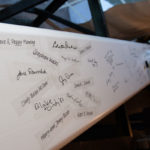 a photo of signatures on a steel beam for the student center at Ƶ