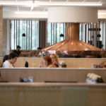 Students eat and socialize in the newly renovated dining area of Lowry Center at Ƶ.