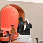 Students at Ƶ studying in a group in the new second floor of Lowry Center.
